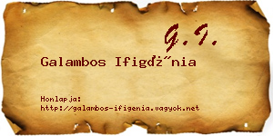 Galambos Ifigénia névjegykártya